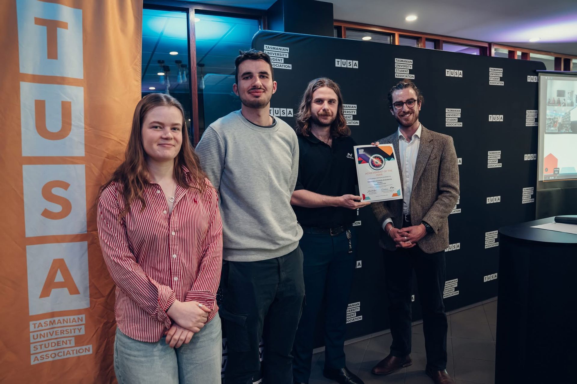 TUES receiving TUSA Achievement of the Year award